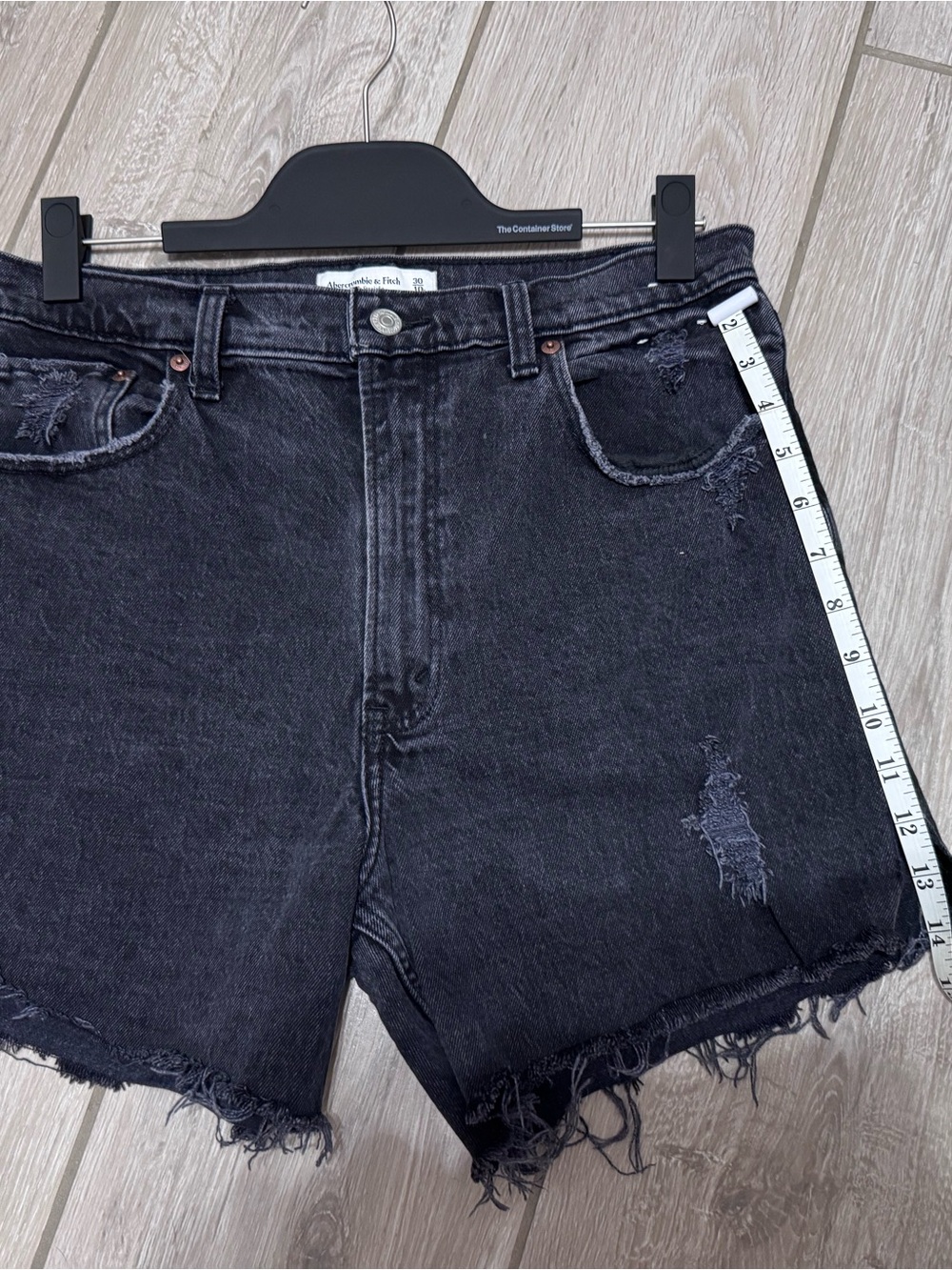Abercrombie & Fitch Charcoal Distressed Denim Cutoffs - Picture 11 of 13